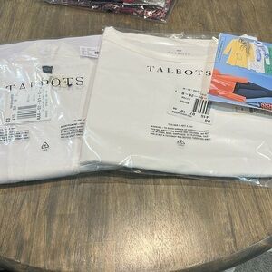 Talbots White Flyaway Cardigan and Shell Tops Set Size MP NWT